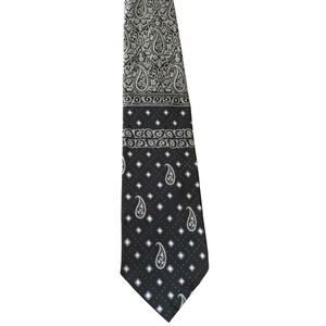 Hubert Milano black and white silk tie.  Excellent used condition.